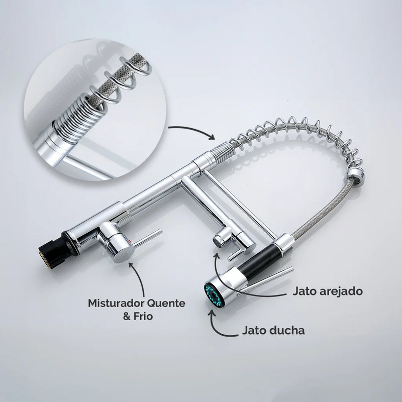 AquaFlex - Torneira de Cozinha Flexível Fixada na Parede